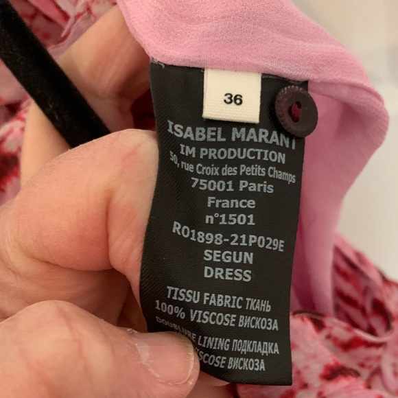 Isabel Marant Etoile  Pink Patterned Dress, adjustable waist s/m euro 36 NWT - Picture 6 of 9